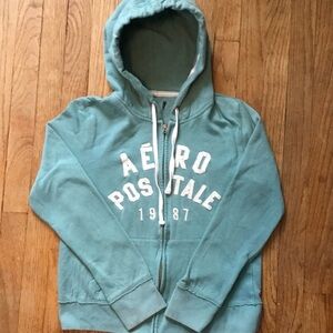 Vintage Aeropostale Blue Zip-Up Hoodie